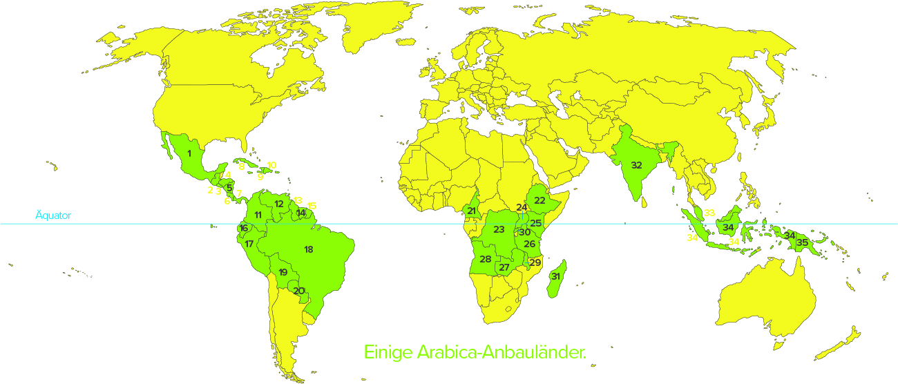 Kaffeeanbauländer Arabica